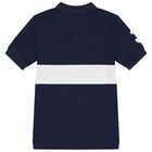 Boys Navy Blue & White Pony Logo Polo Shirt, 1, hi-res