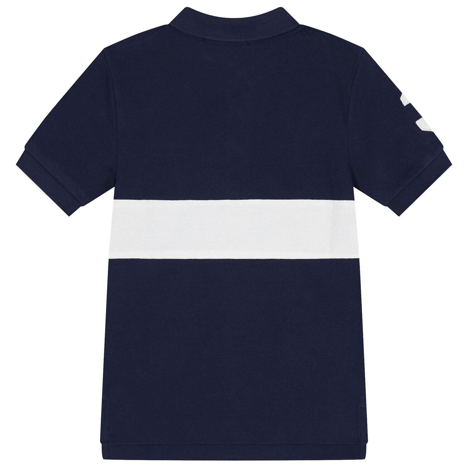 Boys Navy Blue & White Pony Logo Polo Shirt, 1, hi-res