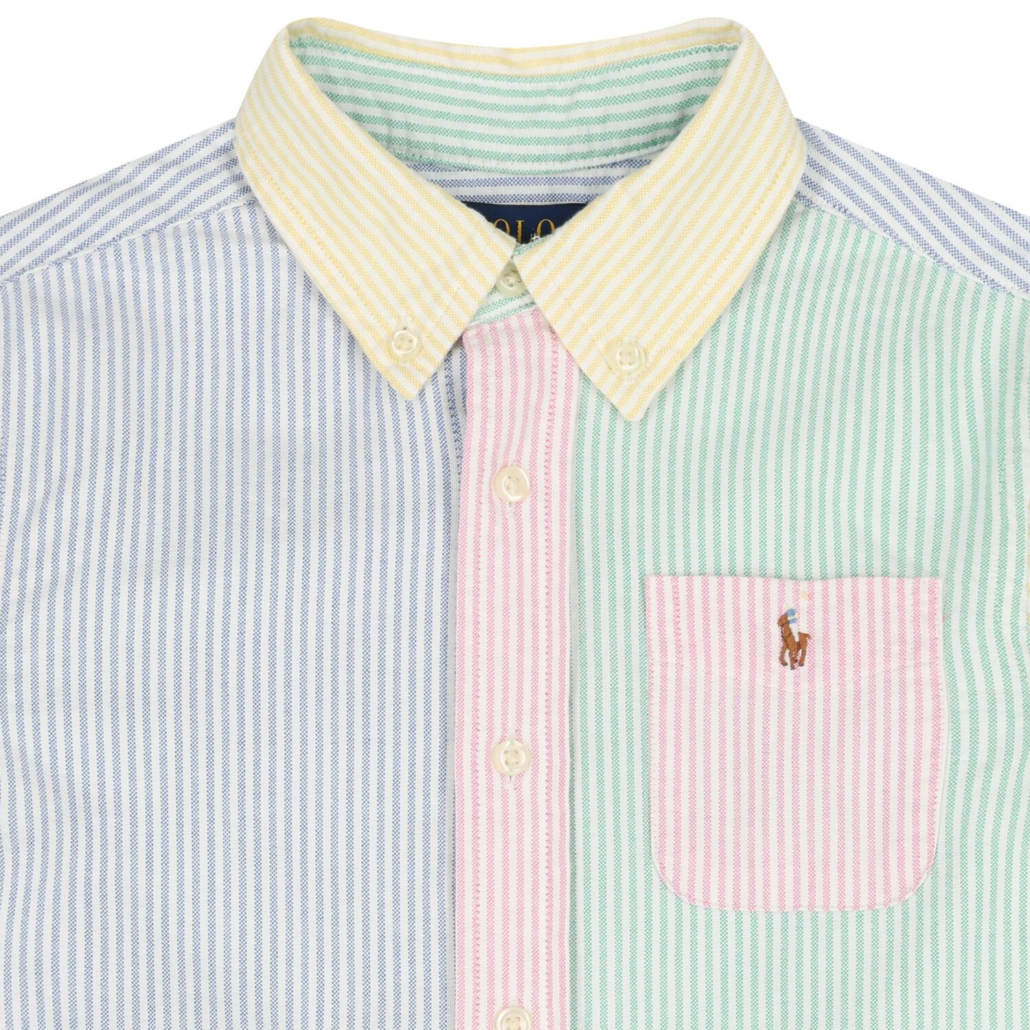 Boys Blue & Green Striped Shirt , 1, hi-res
