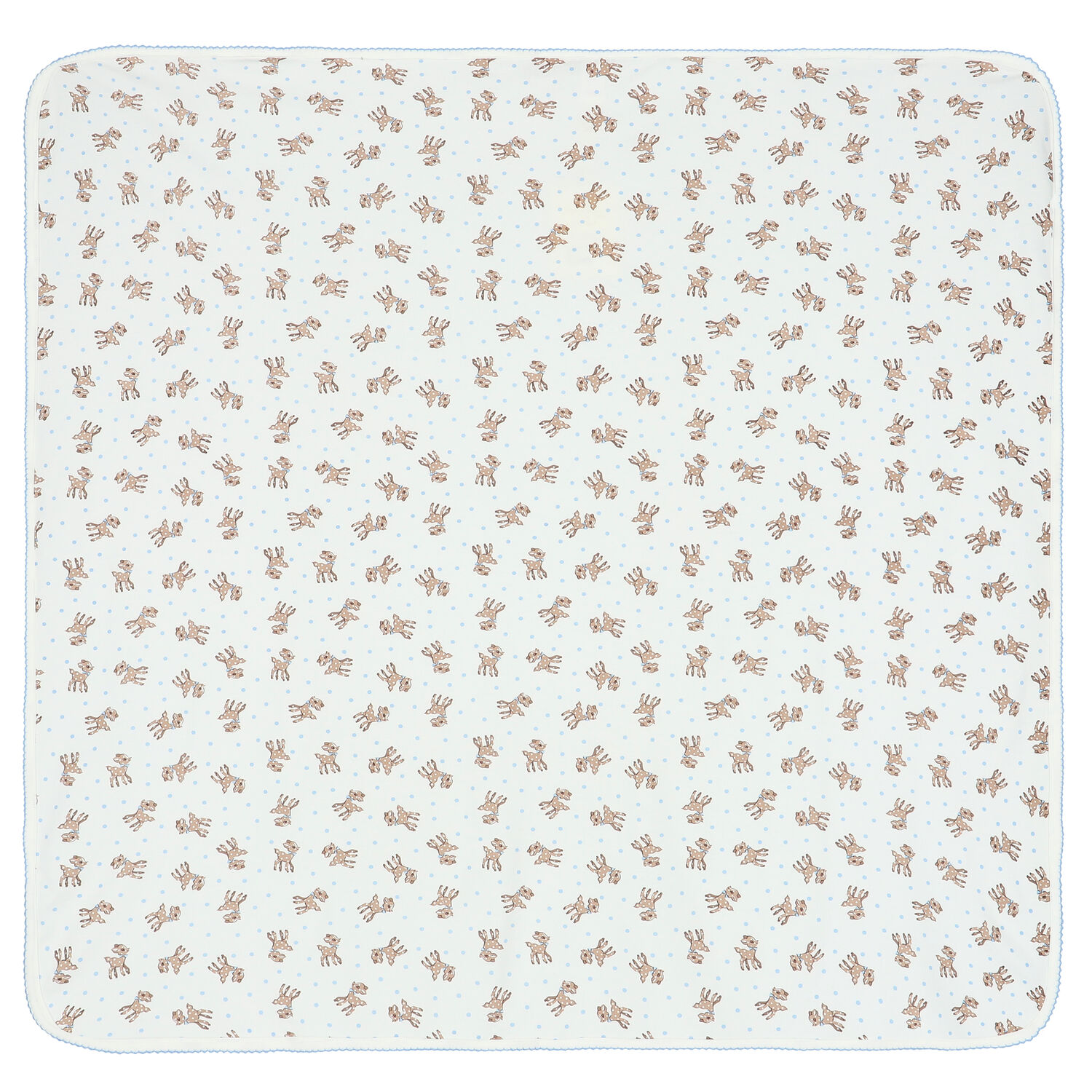 Baby Boys Ivory & Blue Fawn Blanket, 1, hi-res