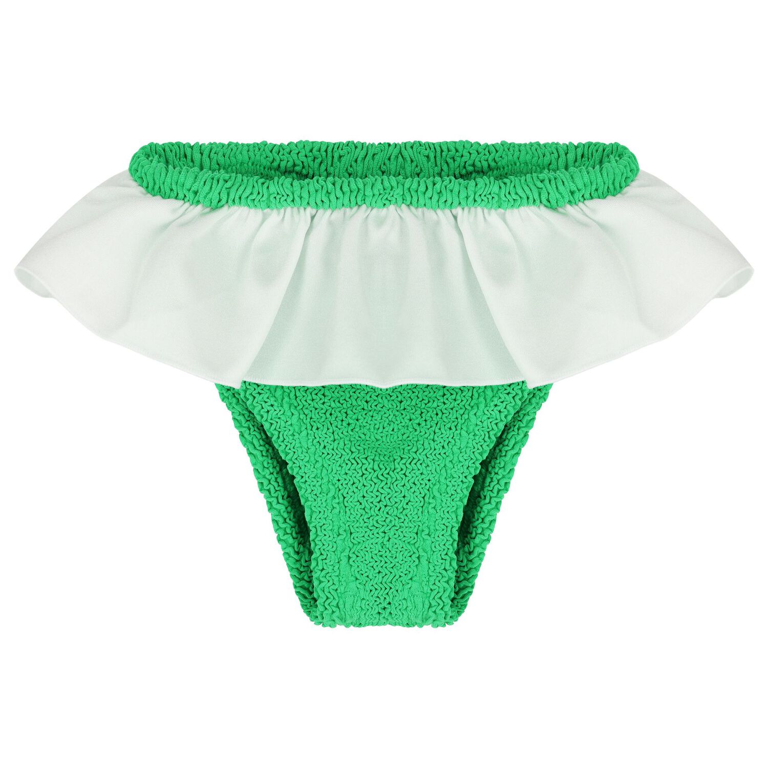 Girls Green Crinkle Bikini, 2, hi-res