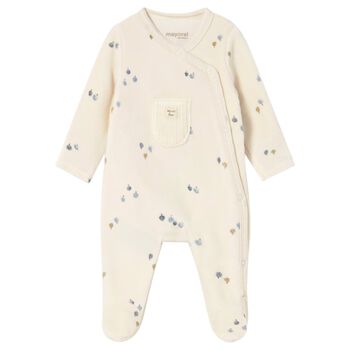 Beige Velour Babygrow