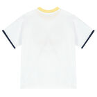 Boys White Embroidered Tiger Logo T-Shirt, 1, hi-res
