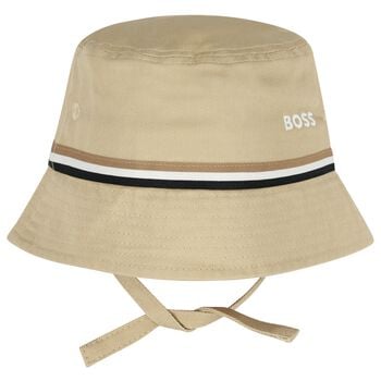 Baby Boys Beige Logo Bucket Hat