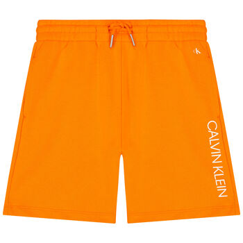 Boys Orange Logo Shorts