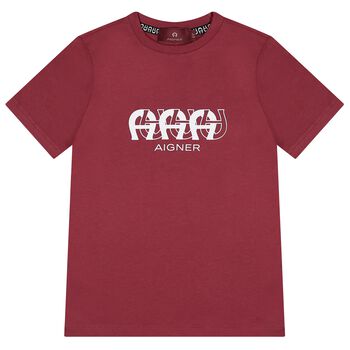 Boys Burgundy Logo T-Shirt