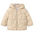 Younger Girls Beige Teddy Bear Puffer Jacket, 2, hi-res