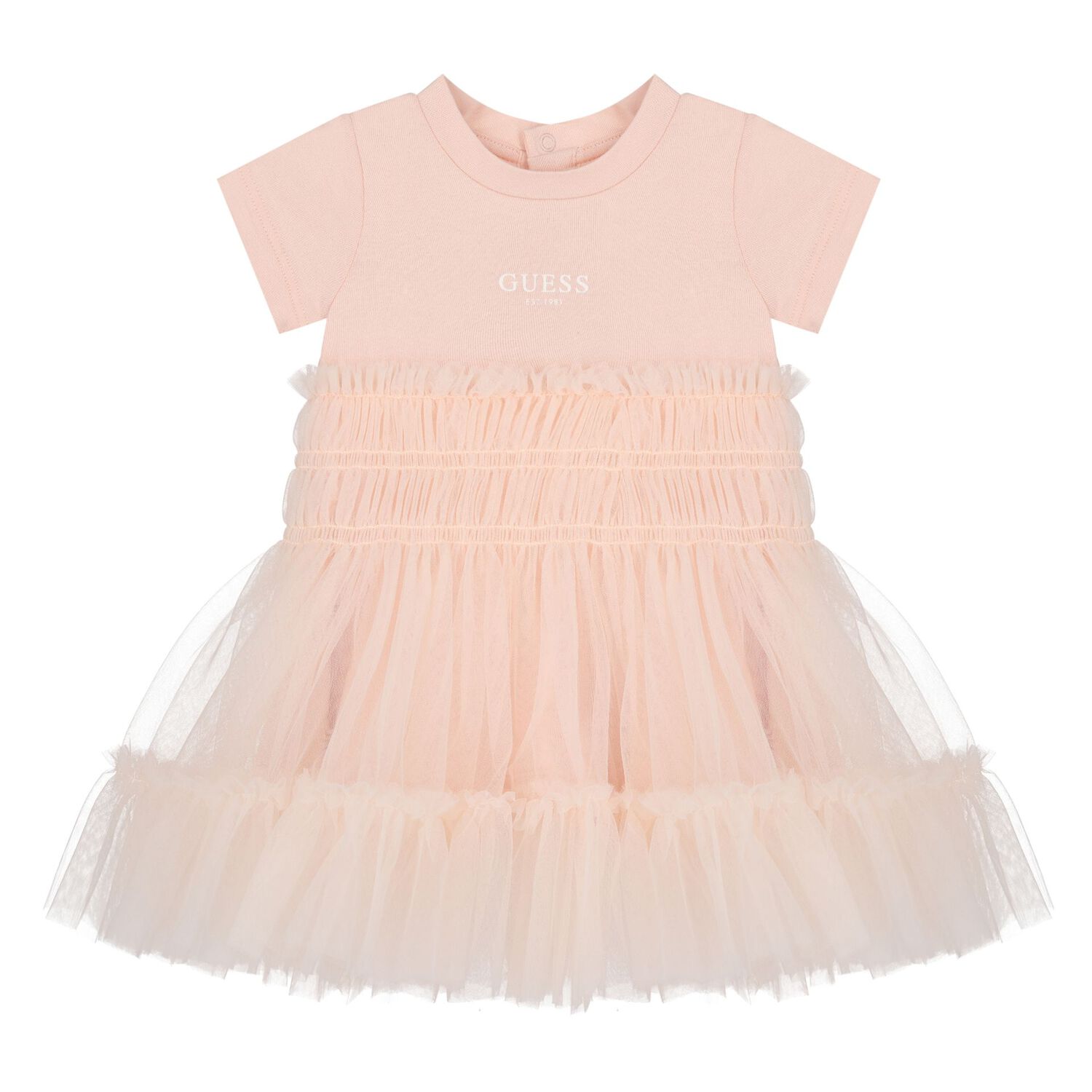 Baby Girls Pink Logo Tulle Dress Set, 2, hi-res