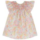 Younger Girls Blue, Yellow & Pink Liberty Dress, 2, hi-res