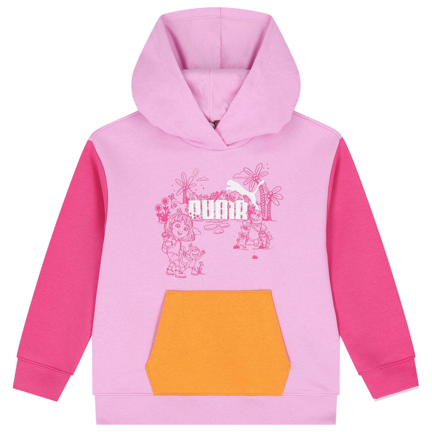 Girls Pink Dora The Explorer Hooded Top, 1, hi-res