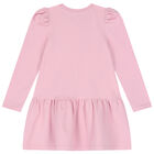 Girls Pink Teddy Bear Logo Dress, 1, hi-res