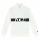 Boys White Logo Sweatshirt, 1, hi-res