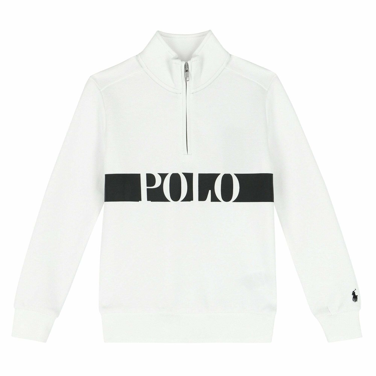 Boys White Logo Sweatshirt, 1, hi-res