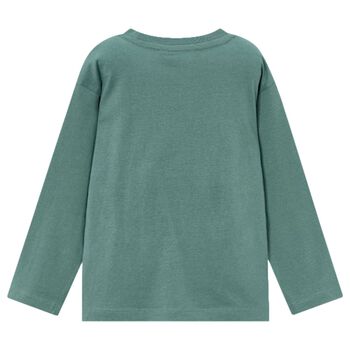 Boys Green Headphone Long Sleeve Top