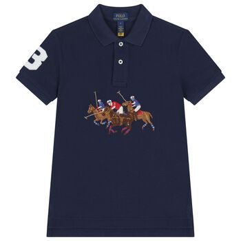 Boys Navy Blue Logo Polo Shirt