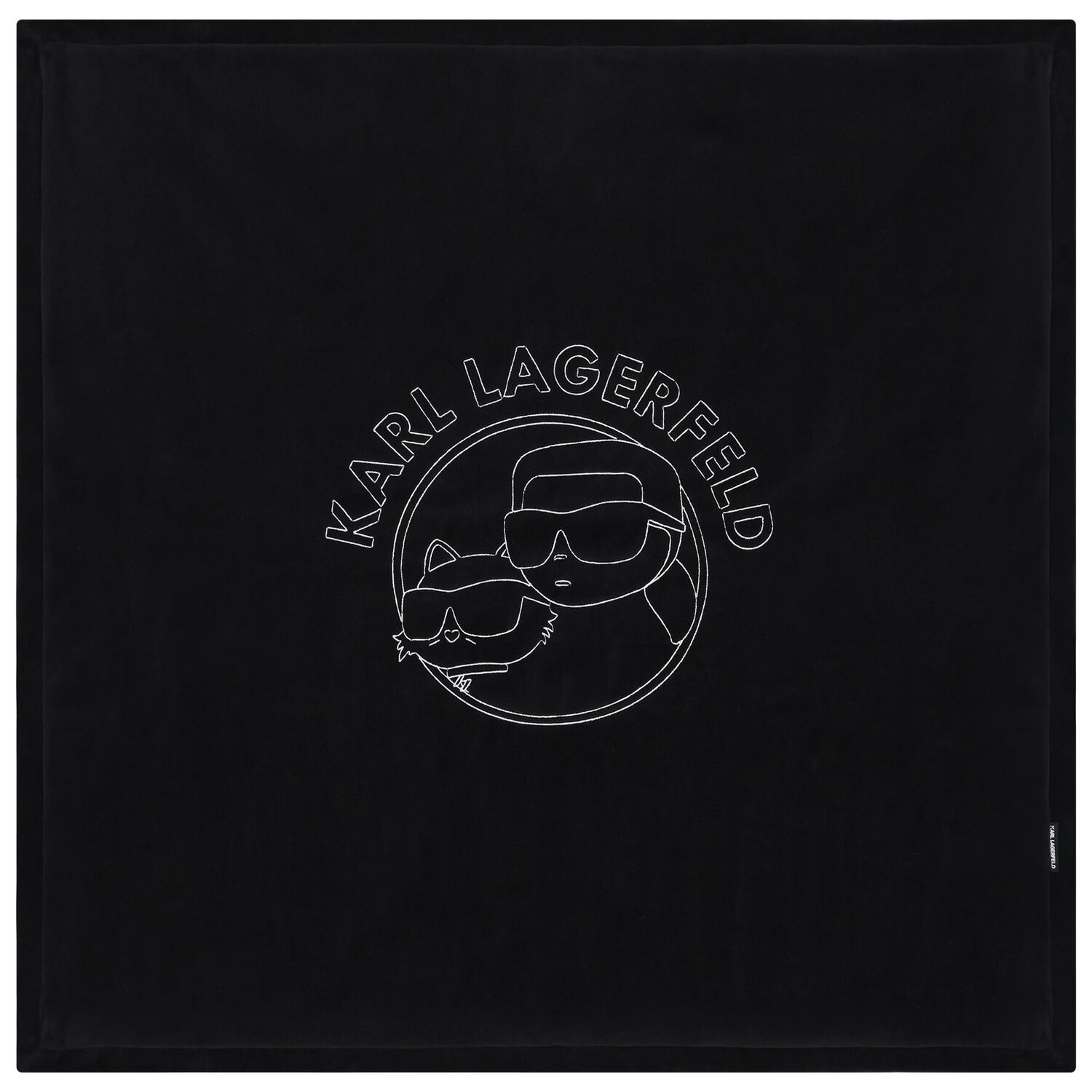 Black & White Ikonik Karl Logo Baby Blanket, 1, hi-res