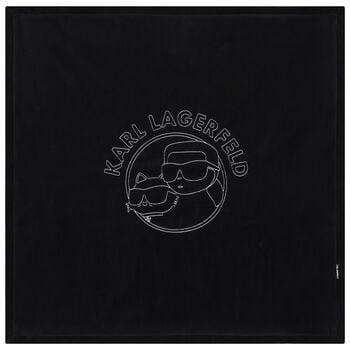 Black & White Ikonik Karl Logo Baby Blanket