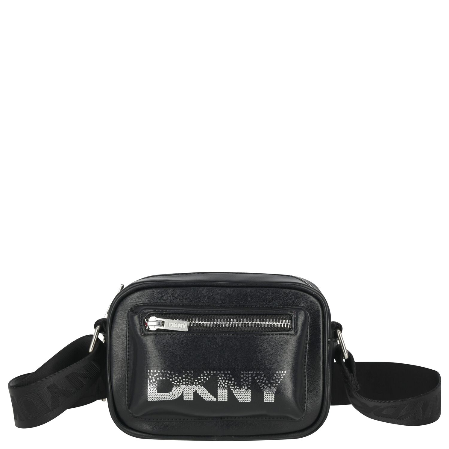 Girls Black Logo Bag, 2, hi-res