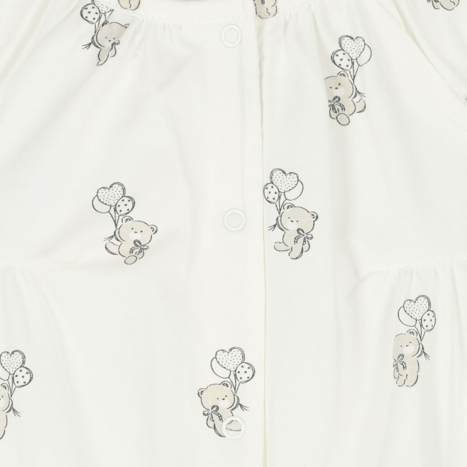 Ivory Teddy Bear Baby Romper, 2, hi-res