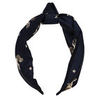 Girls Navy Blue Unicorn Jacquard Headband, 1, hi-res