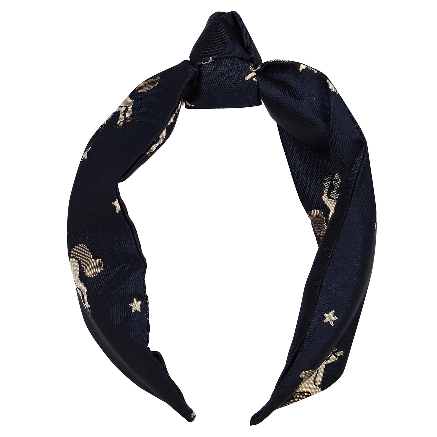 Girls Navy Blue Unicorn Jacquard Headband, 1, hi-res