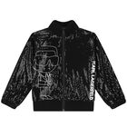 Girls Black Logo Sequin Jacket , 1, hi-res