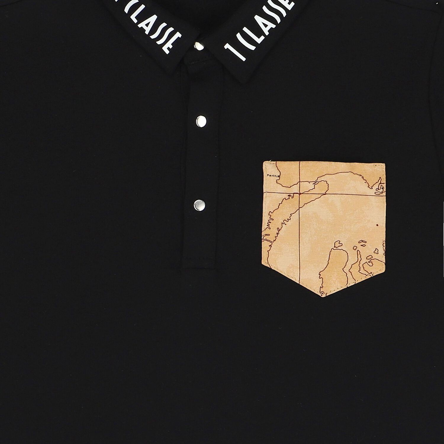 Boys Black Geo Map Polo Shirt, 2, hi-res image number null
