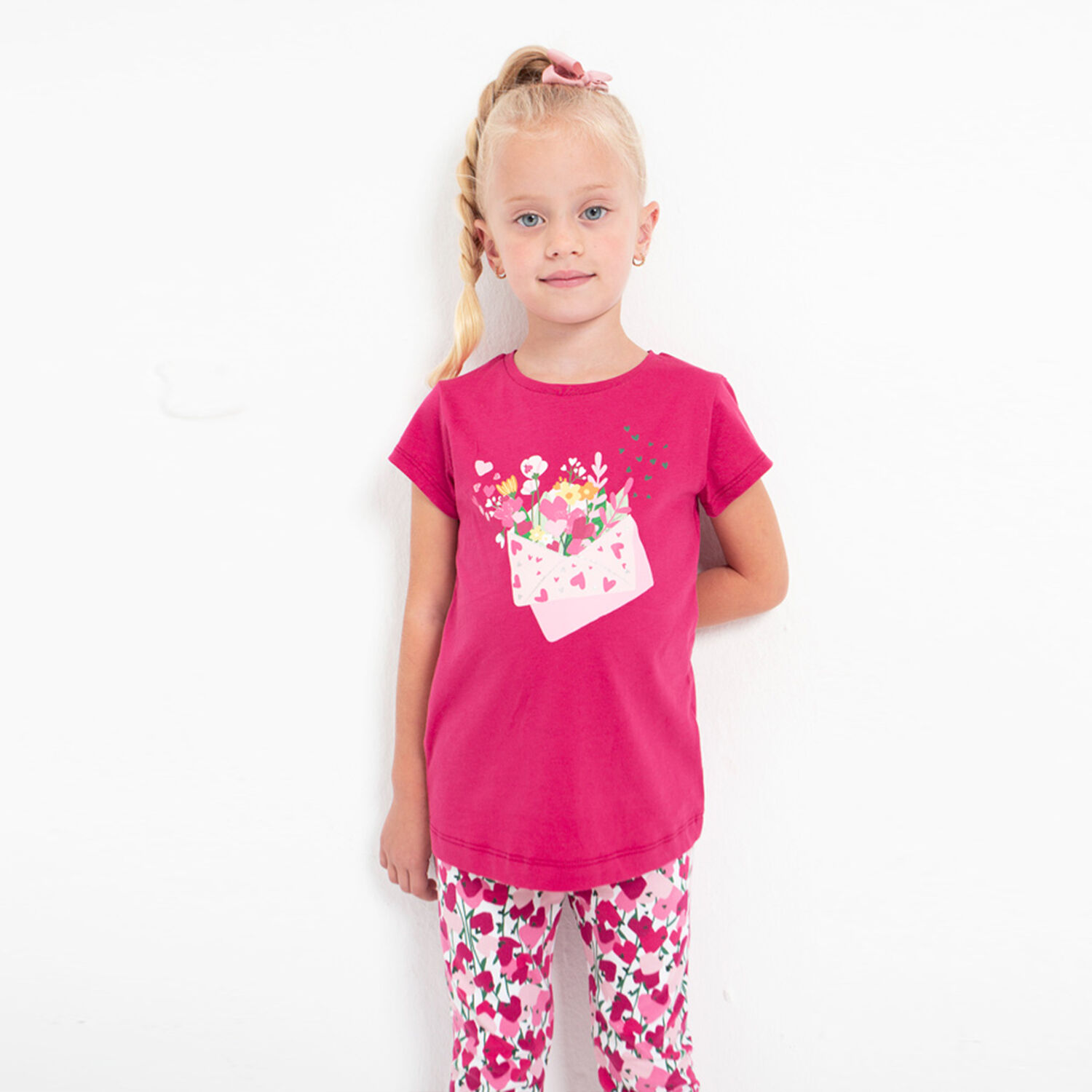 Girls Pink Floral T-Shirt, 1, hi-res