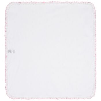 Baby Girls White & Pink Roses & Blooms Blanket
