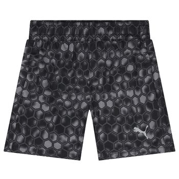 Boys Black Honeycomb Logo Shorts