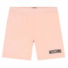 Younger Girls Pink Logo Shorts, 1, hi-res