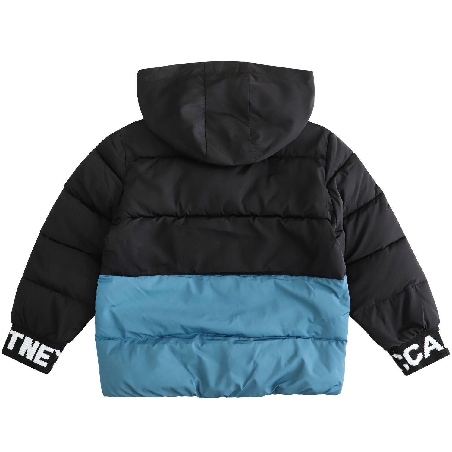 Boys Black & Blue Logo Puffer Jacket, 1, hi-res