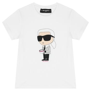 Girls White Ikonik Logo T-Shirt