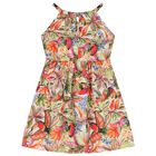 Girls Multi-Coloured Bird Dress, 1, hi-res