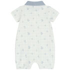 Baby Boys White Koala Polo Romper, 1, hi-res