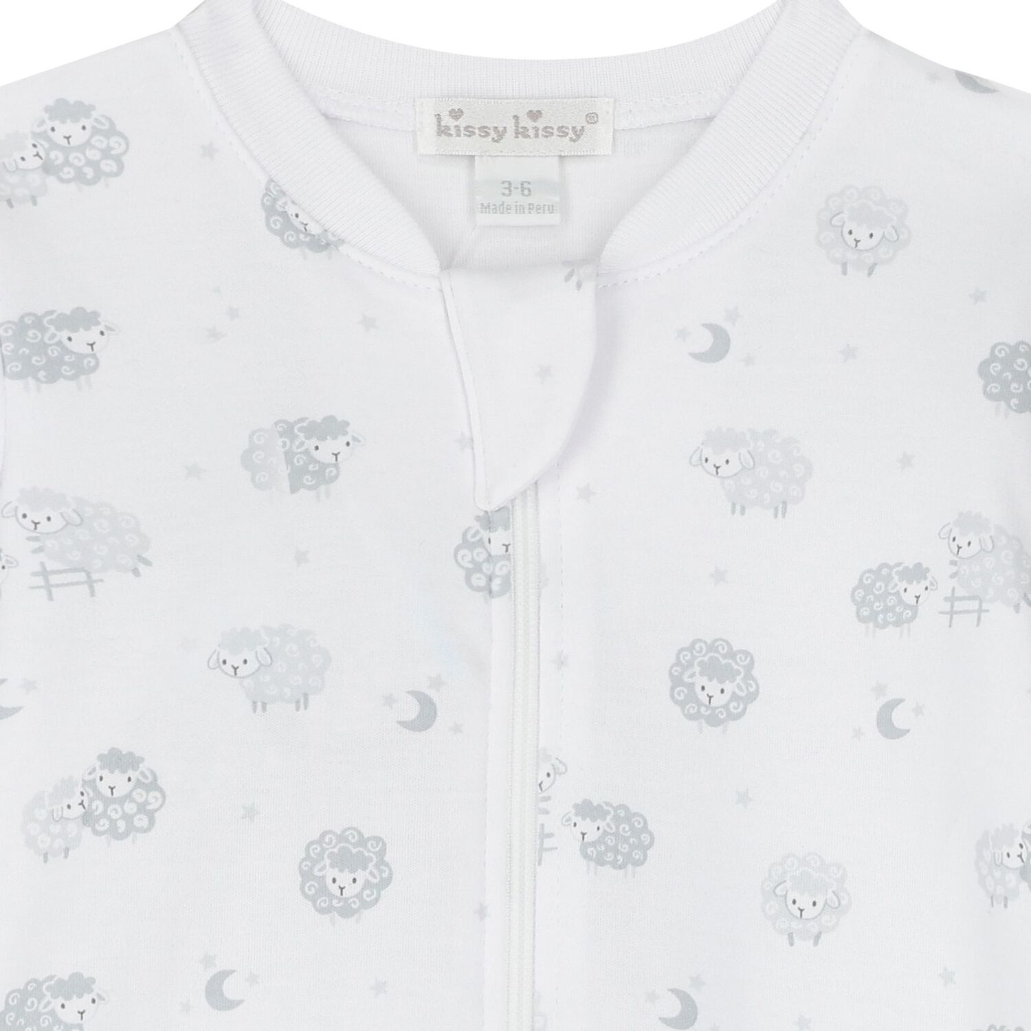 Grey & White Cotton Baby Sheep Babygrow, 1, hi-res