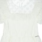 Girls Ivory Logo Ruffled Dress, 1, hi-res