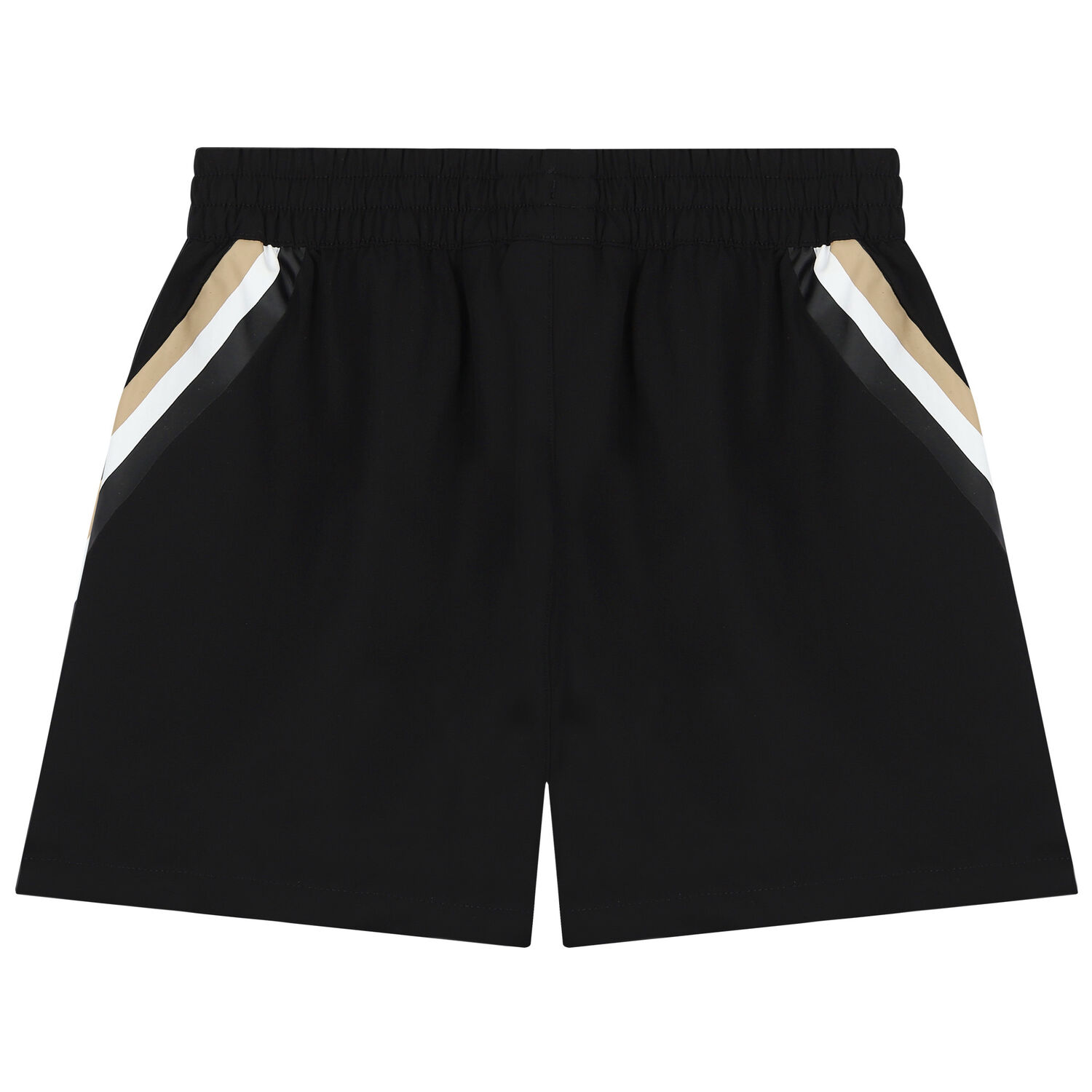 Boys Black Logo Shorts, 1, hi-res
