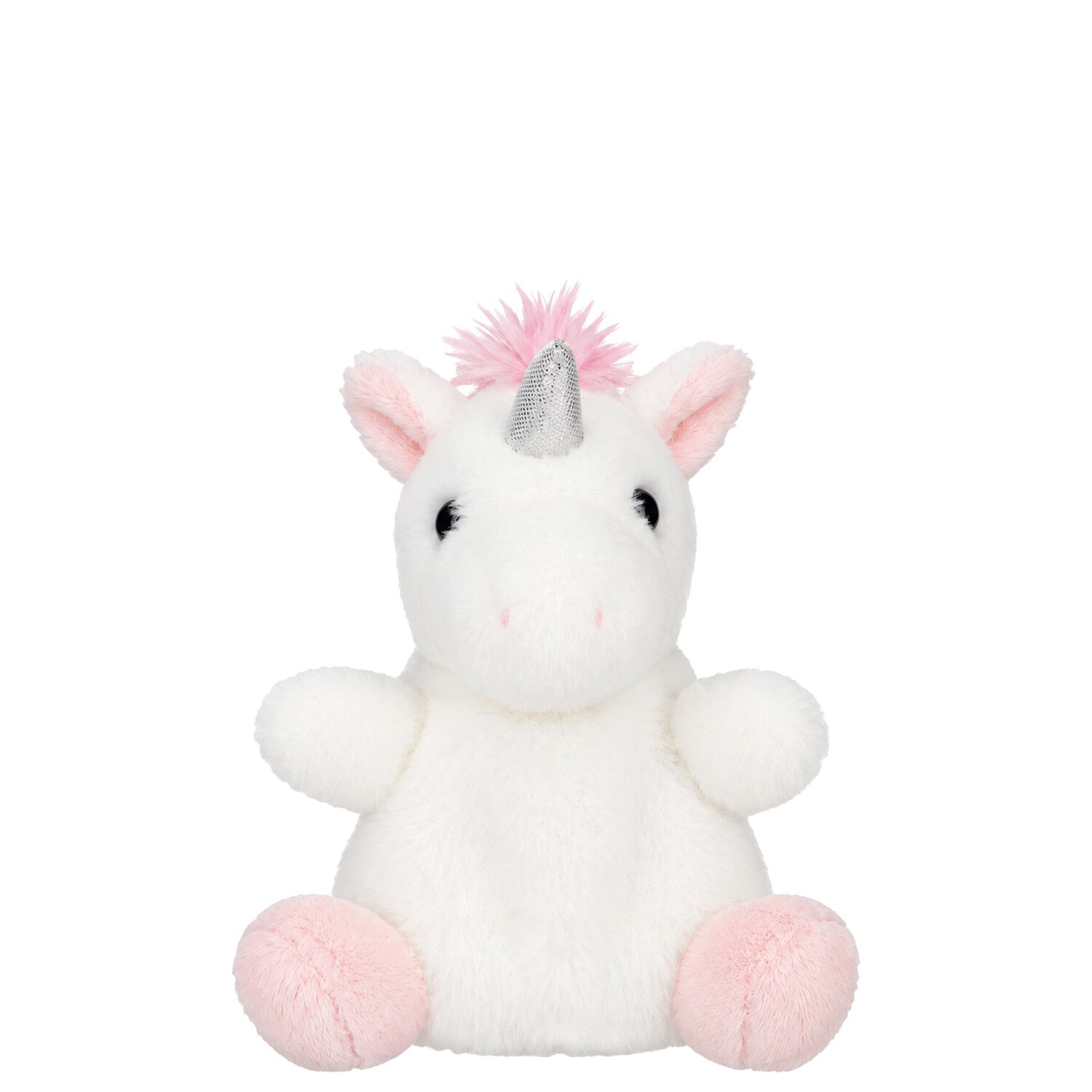 Girls White & Pink Palm Pals Sassy Unicorn Soft Toy , 1, hi-res