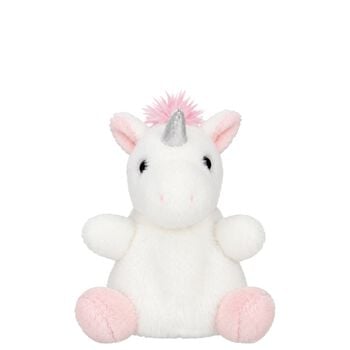 Girls White & Pink Palm Pals Sassy Unicorn Soft Toy ( 13CM )