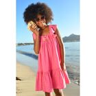 Girls Pink Bow Dress, 2, hi-res