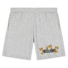 Younger Black & Grey Teddy Bear Logo Shorts Set, 5, hi-res
