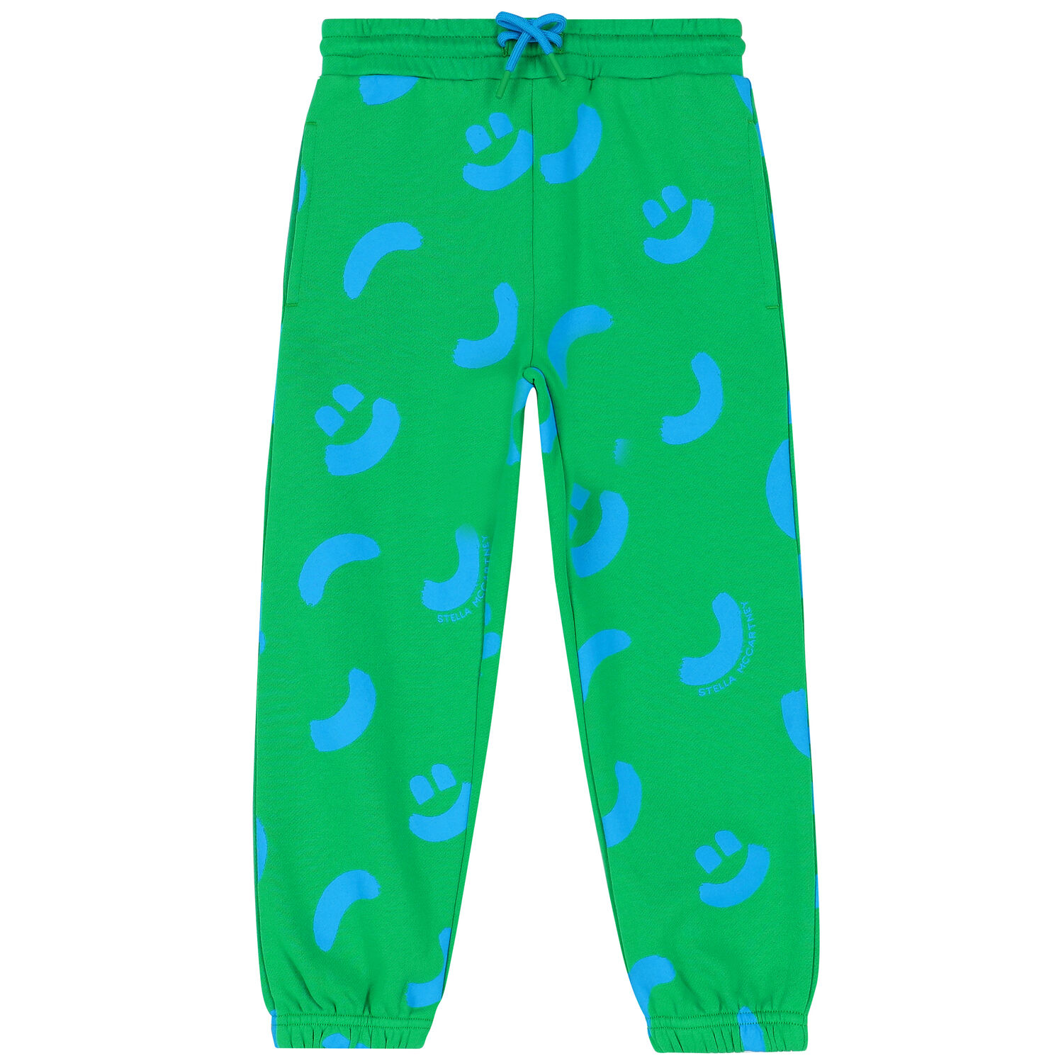 Boys Green Smiley Joggers, 1, hi-res