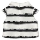Girls Ivory & Black Striped Blouse, 1, hi-res