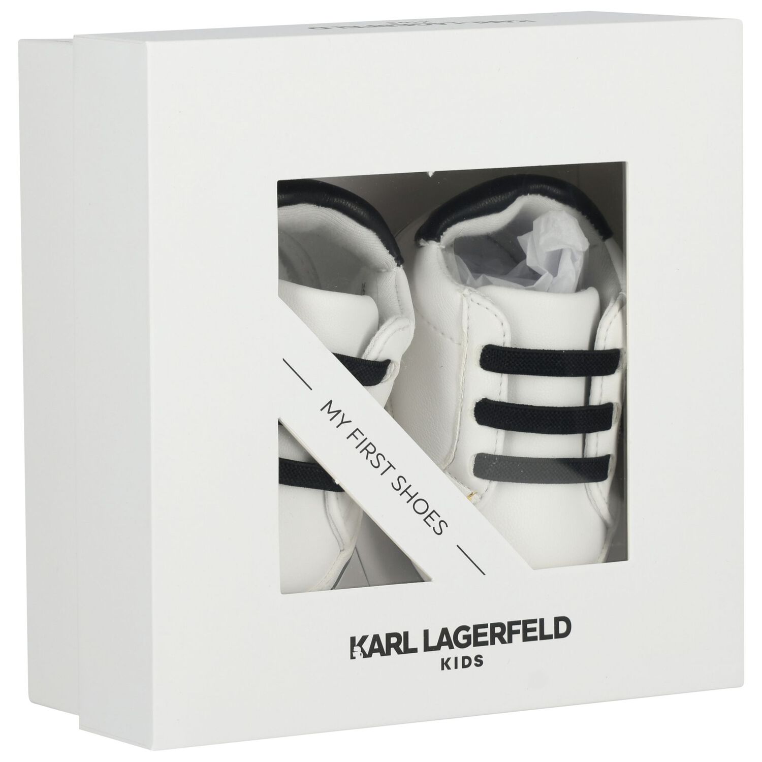 Baby Boys White Ikonik Karl Pre Walker Shoes, 1, hi-res