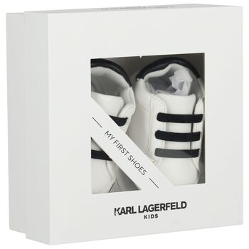 Baby Boys White Ikonik Karl Pre Walker Shoes