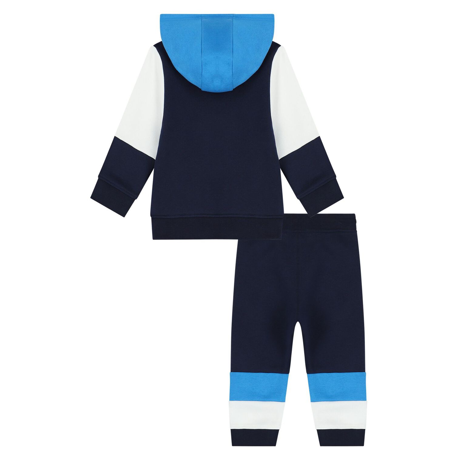 Younger Boys White & Navy Blue Tracksuit, 1, hi-res image number null