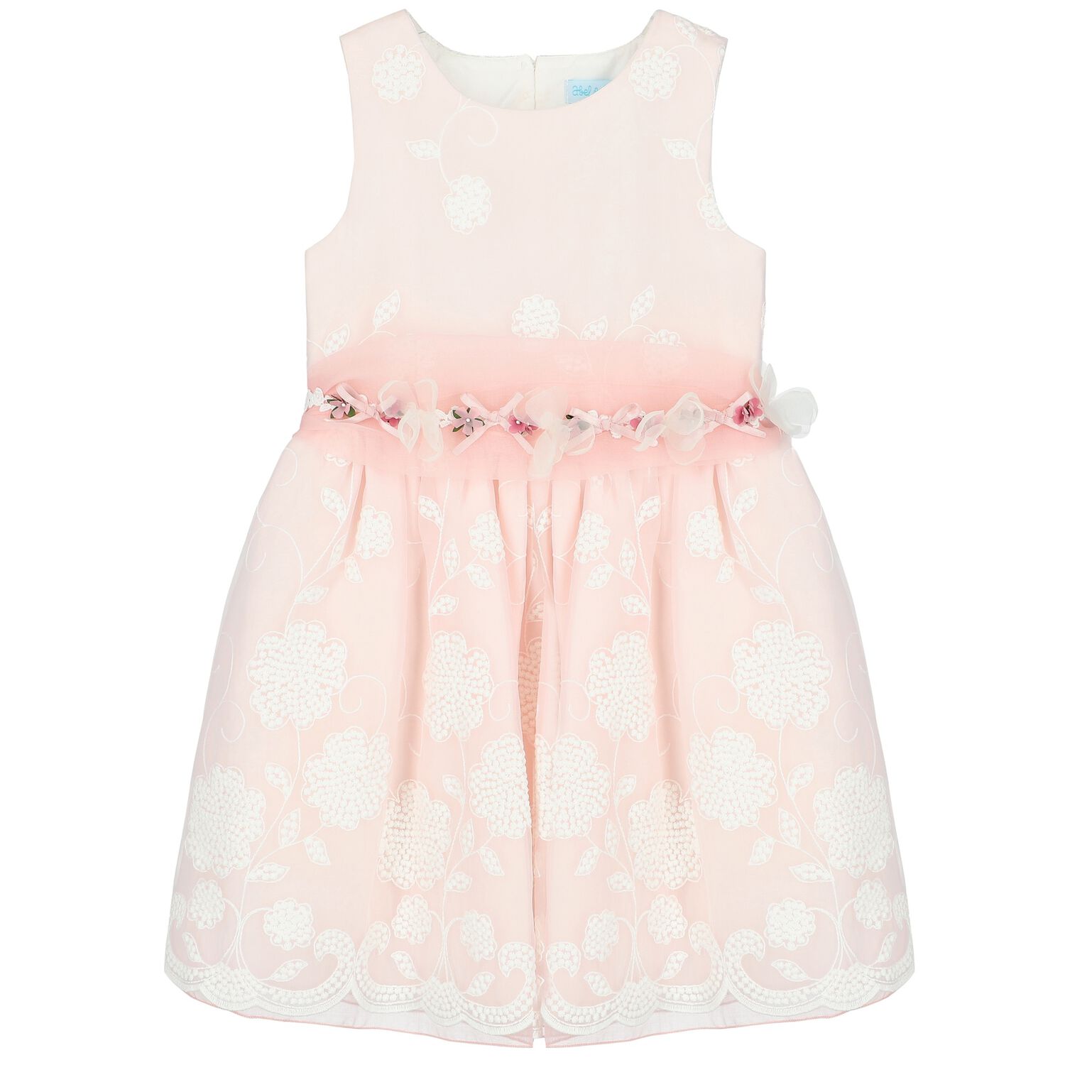 Girls Pink & White Floral Dress, 2, hi-res