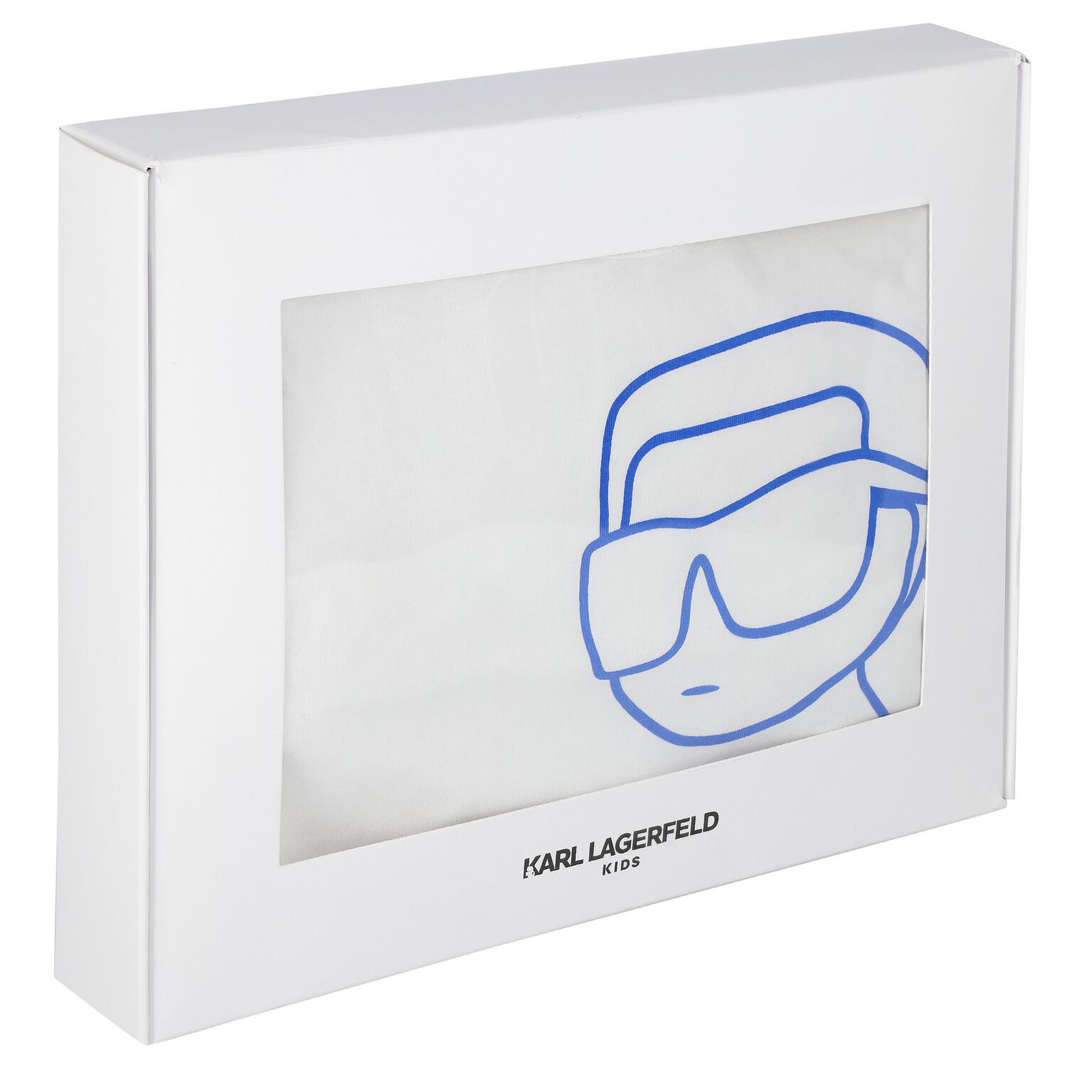 Boys White & Blue Ikonik Karl Shorts Set, 1, hi-res