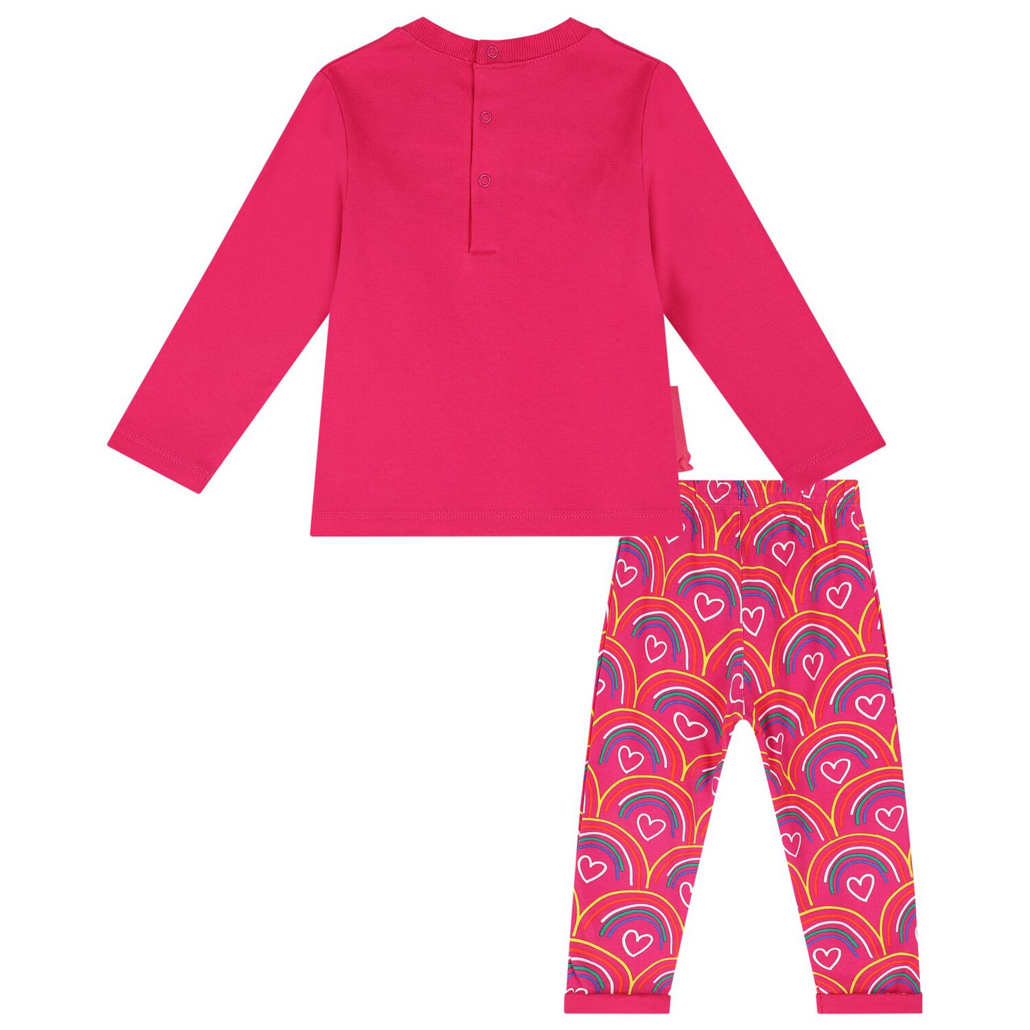 Younger Girls Pink Rainbow Tracksuit, 1, hi-res